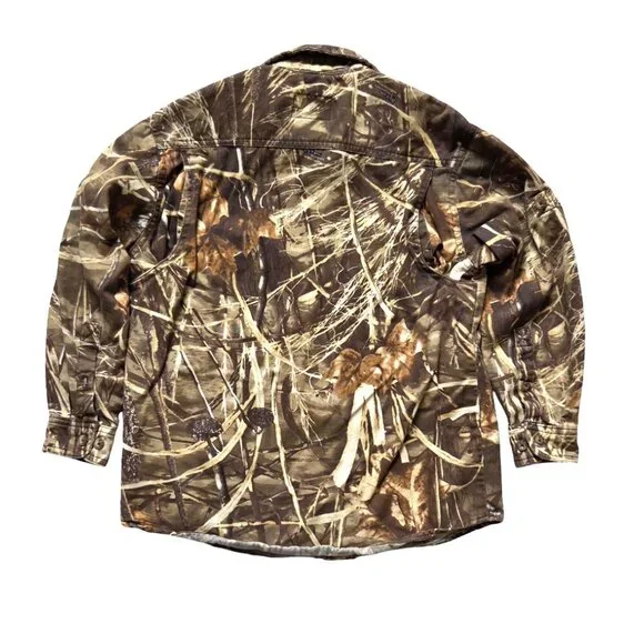 Game Winner Camo Button Up Long Sleeve Shirt Boys Youth Small Hunting Outdoor - Picture 2 of 7